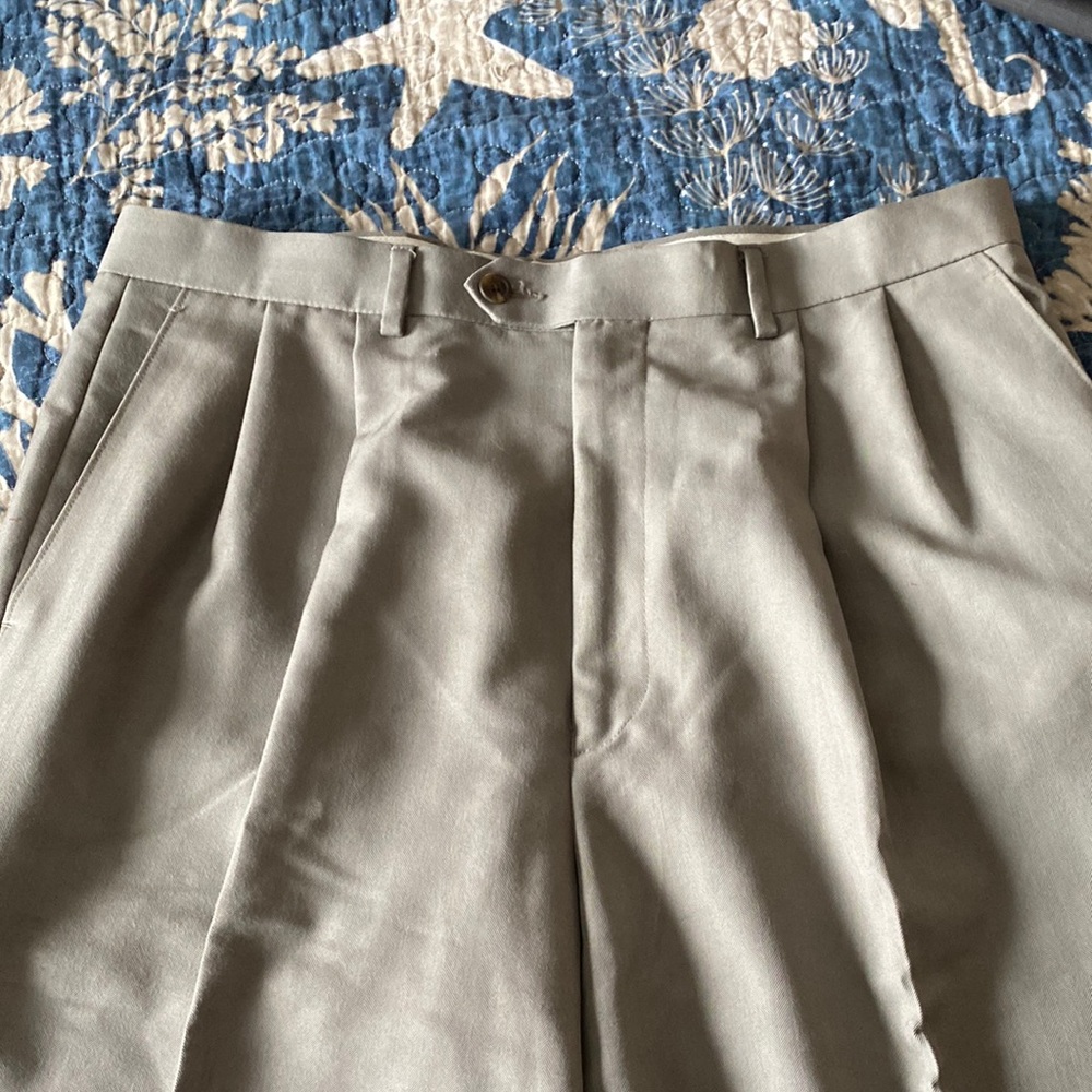 MEN'S CHAPS DRESS PANTS 34X34 PLEATED FRONT CUFFED PANT